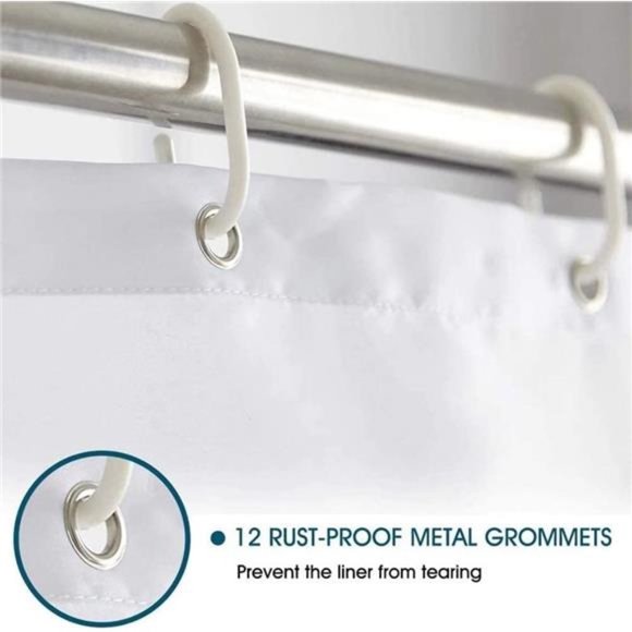 4Pcs Christmas Snowman Shower Curtain Sets Winter Snowflake w/ 12 Hooks, 70.8×7 - Picture 2 of 7